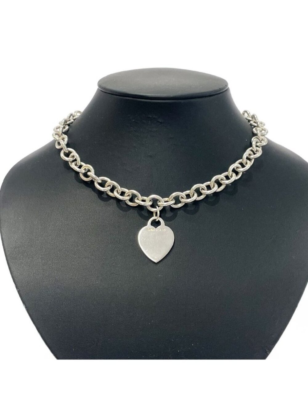 Tiffany & Co Silver Heart Tag Chain Necklace
